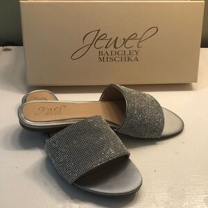 Jewel Badgley Mischka Glittering Silver Sandals